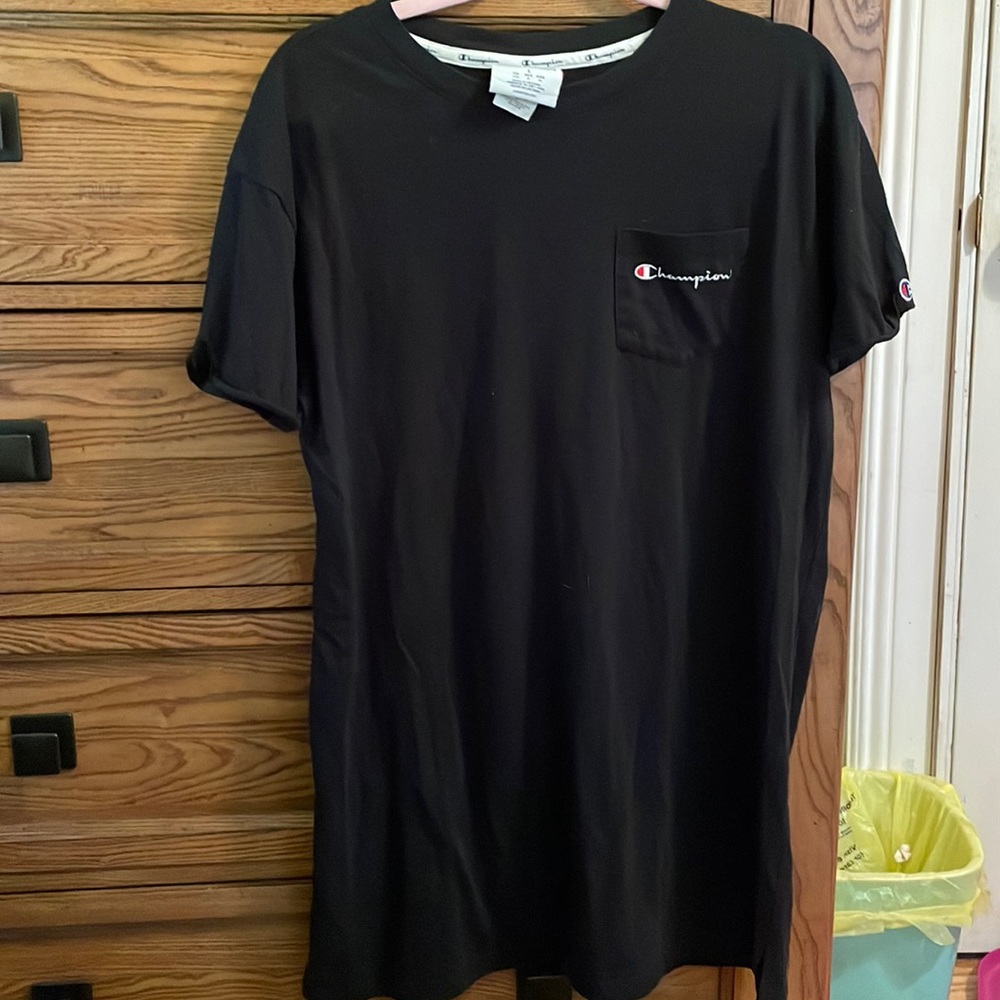 Large black champion tshirt dress worn once